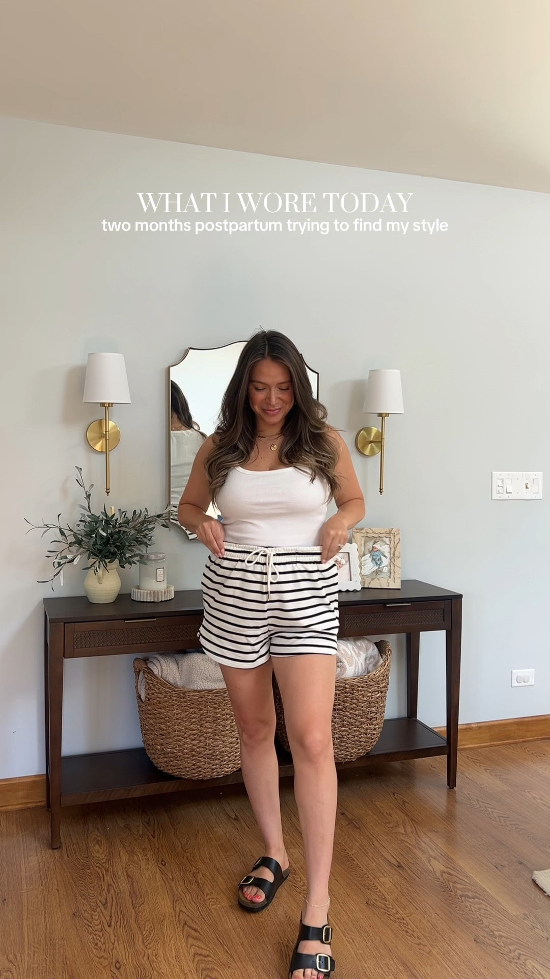 size medium white tank
size medium striped shorts

Casual style, mom style, breastfeeding outfit, postpartum outfit ideas

#LTKFindsUnder50 #LTKBump #LTKStyleTip