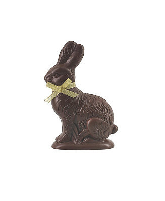 Dark Chocolate Resin Gold Ribbon Easter Rabbit Medium Figurine | Macy's