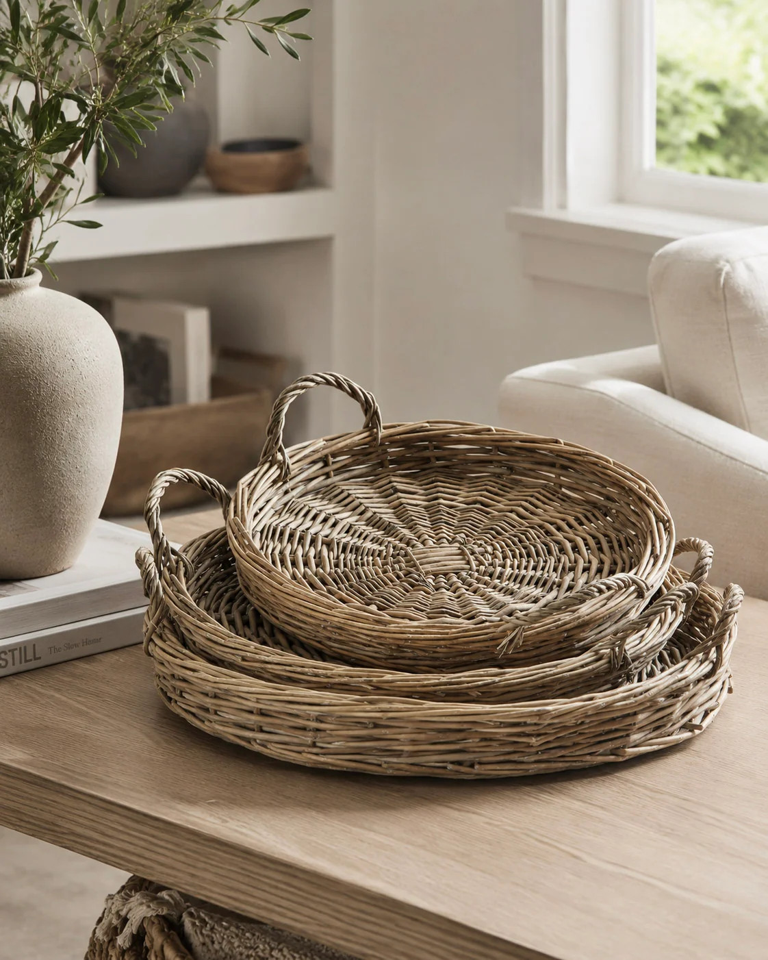 Round Willow Trays | MJHome