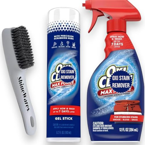 Oxi Max Force Clean Bundle - Gel Stick Stain Remover 6.2oz & Stain Remover Spray 12oz - Stain Remover Kit, Bundled with Laundry Stain Remover Brush | Amazon (US)