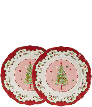 Southern Living Sweet Christmas Collection Red Tree Accent Plates, Set of 2 | Dillard's | Dillard's