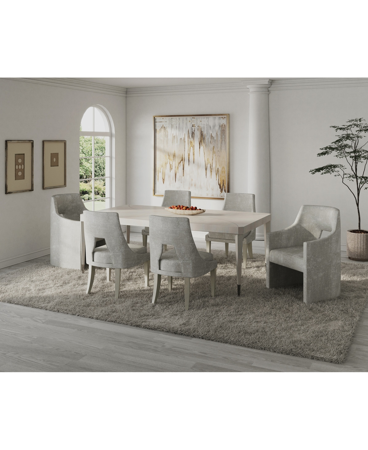 Mezzanine 7-Pc. Dining Set (Rectangular Table, 4 Side Chairs & 2 Arm Chairs) | Macy's
