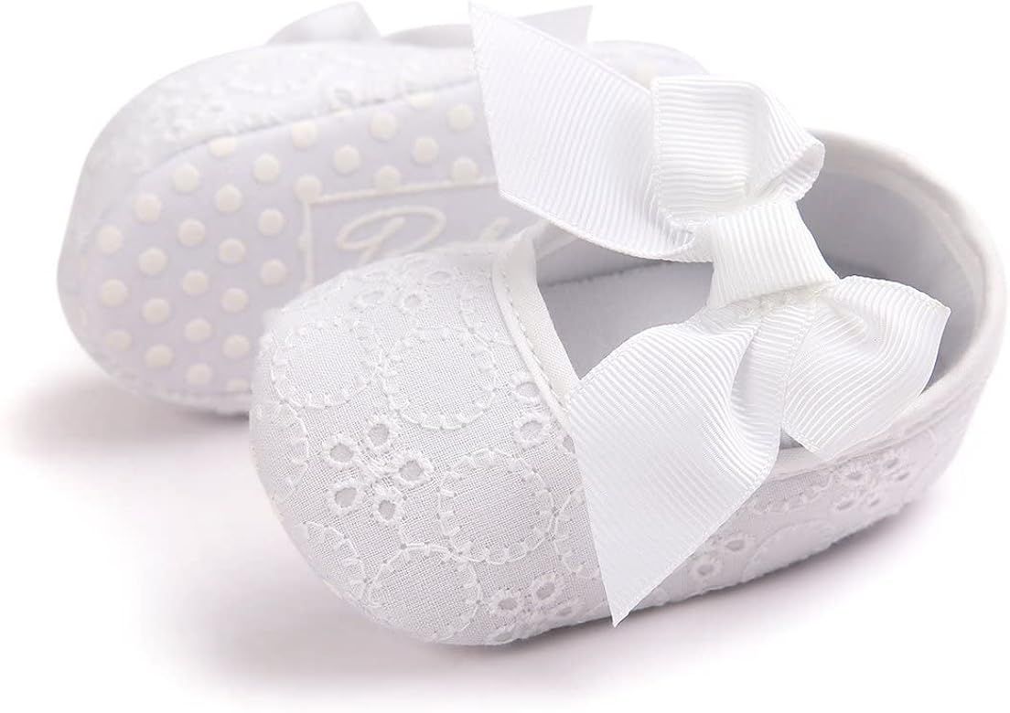 Baby Girls Princess Bowknot Soft Sole Cloth Crib Shoes Sneaker | Amazon (US)