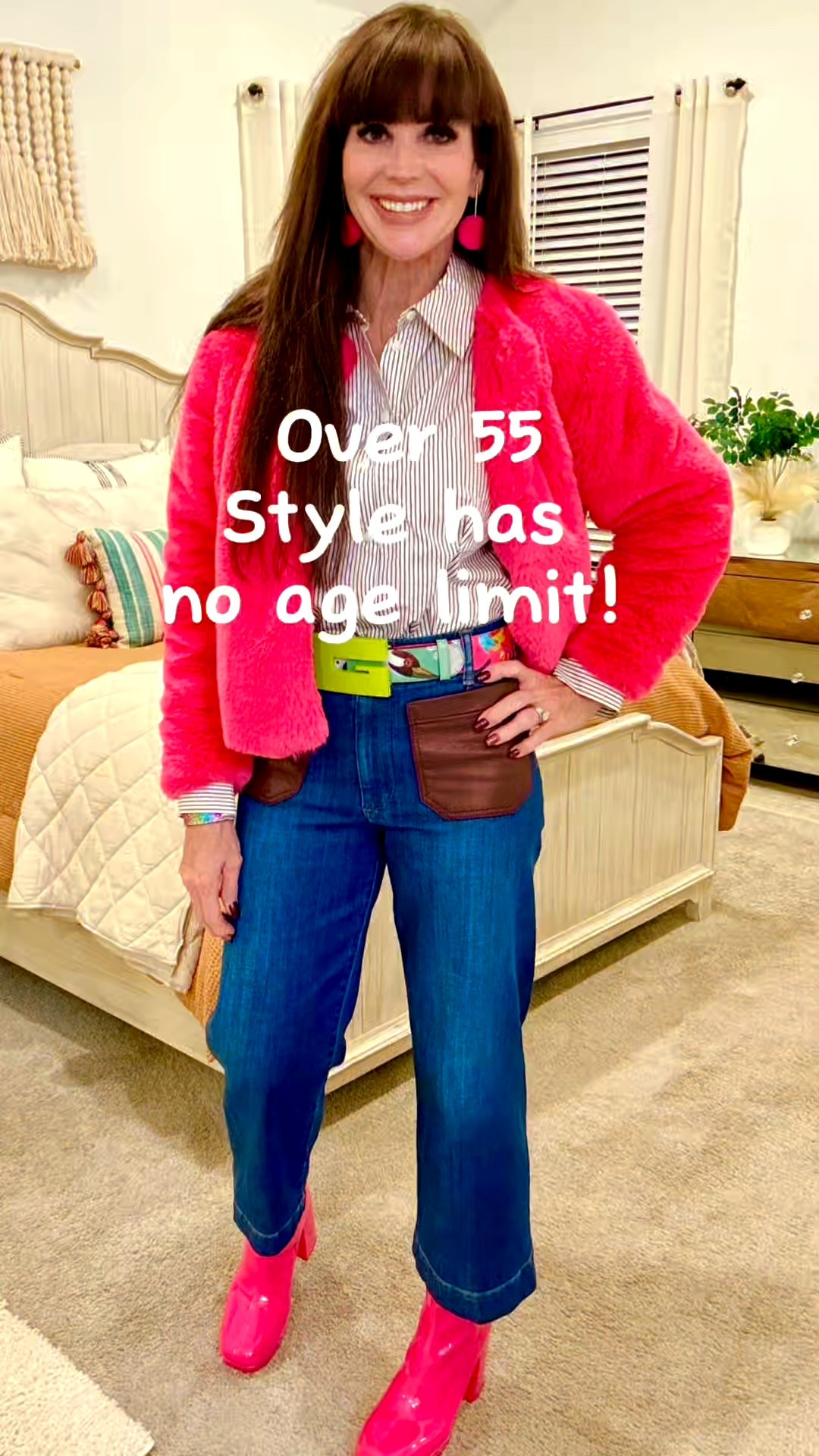 Hot pink platform boots at 56! 🩷
One outfit
$35 Amazon boots
Gucci belt (5 years old) 
Anthro jeans (rented)
Target blouse (new)
Target coat (old) 
Style isn’t about age or price tags. 
It’s about confidence, creativity, and wearing what lights you up! 
Would you wear the boots? 

#LTKootd #LTKOver40 #LTKgrwm