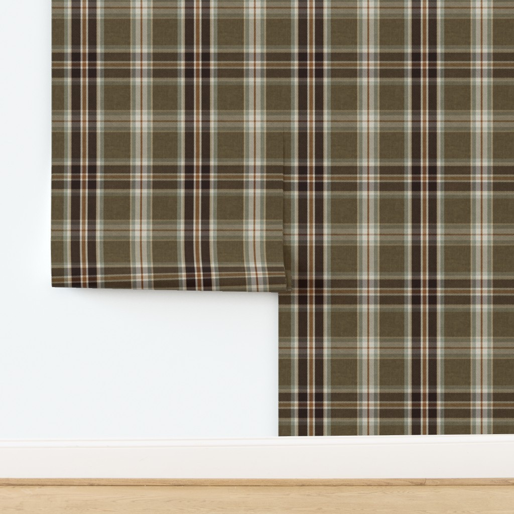 Wallpaper in Autumn Multi-Color Plaid Dark Brown Tan Rust | Spoonflower