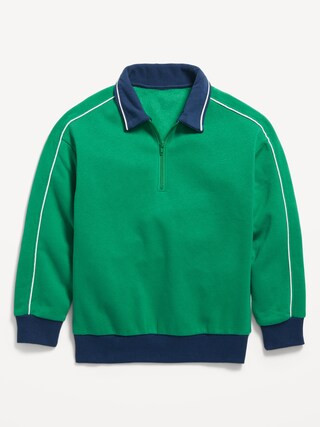 Collared Quarter-Zip Fleece Sweatshirt for Boys | Old Navy (US)