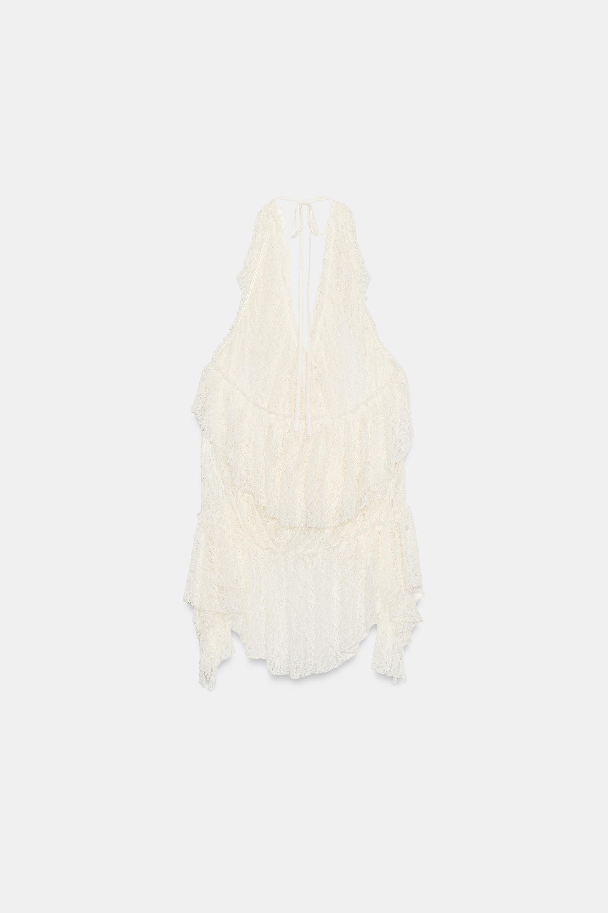 RUFFLED LACE TOP | Zara UK