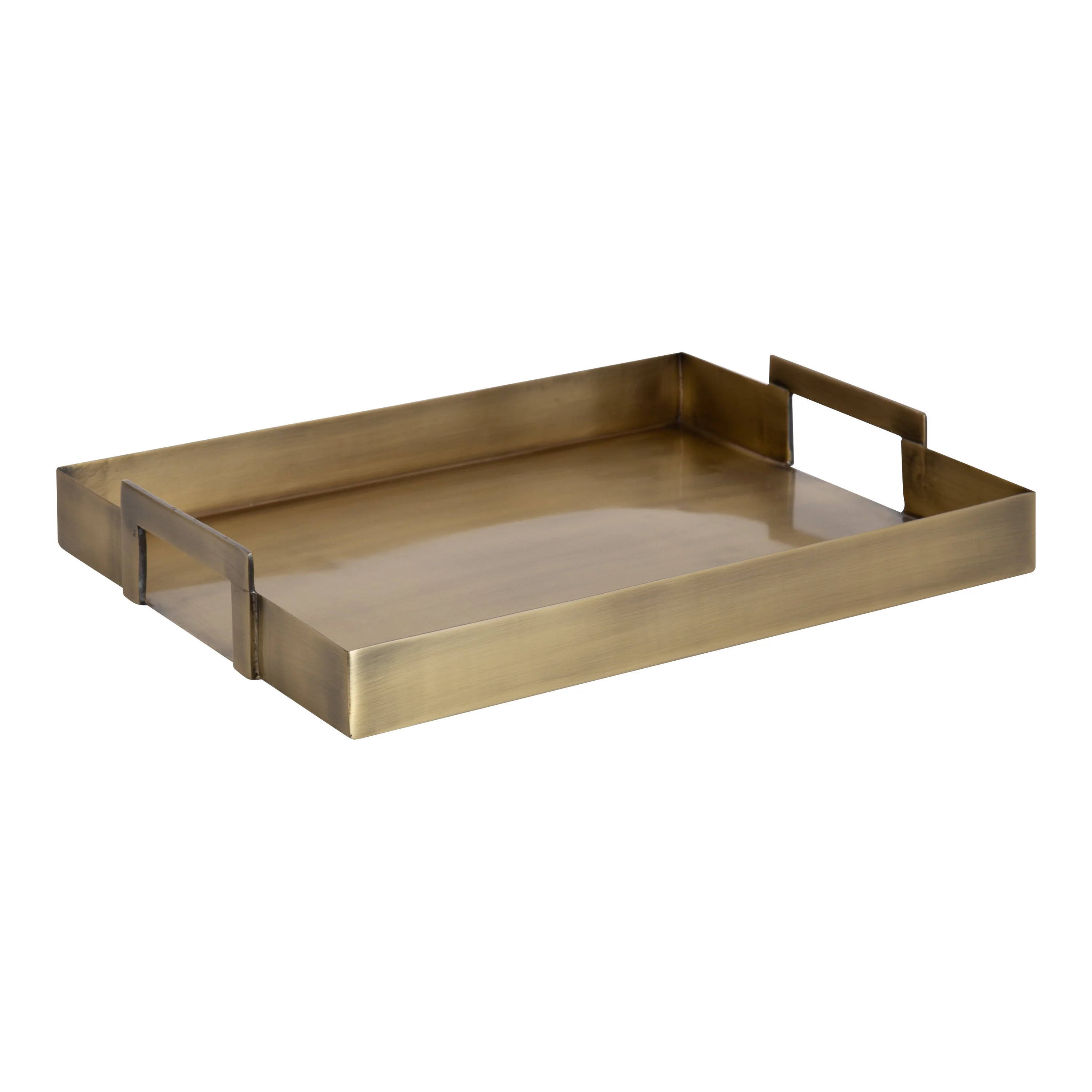 Kate and Laurel Myo Transitional Metal Rectangle Tray, 17 x 13, Brass, Modern Glam Rectangular De... | Walmart (US)