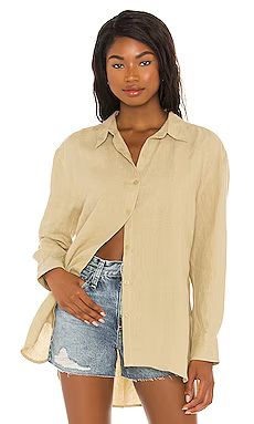 Seafolly Beach Linen Shirt in Olive from Revolve.com | Revolve Clothing (Global)