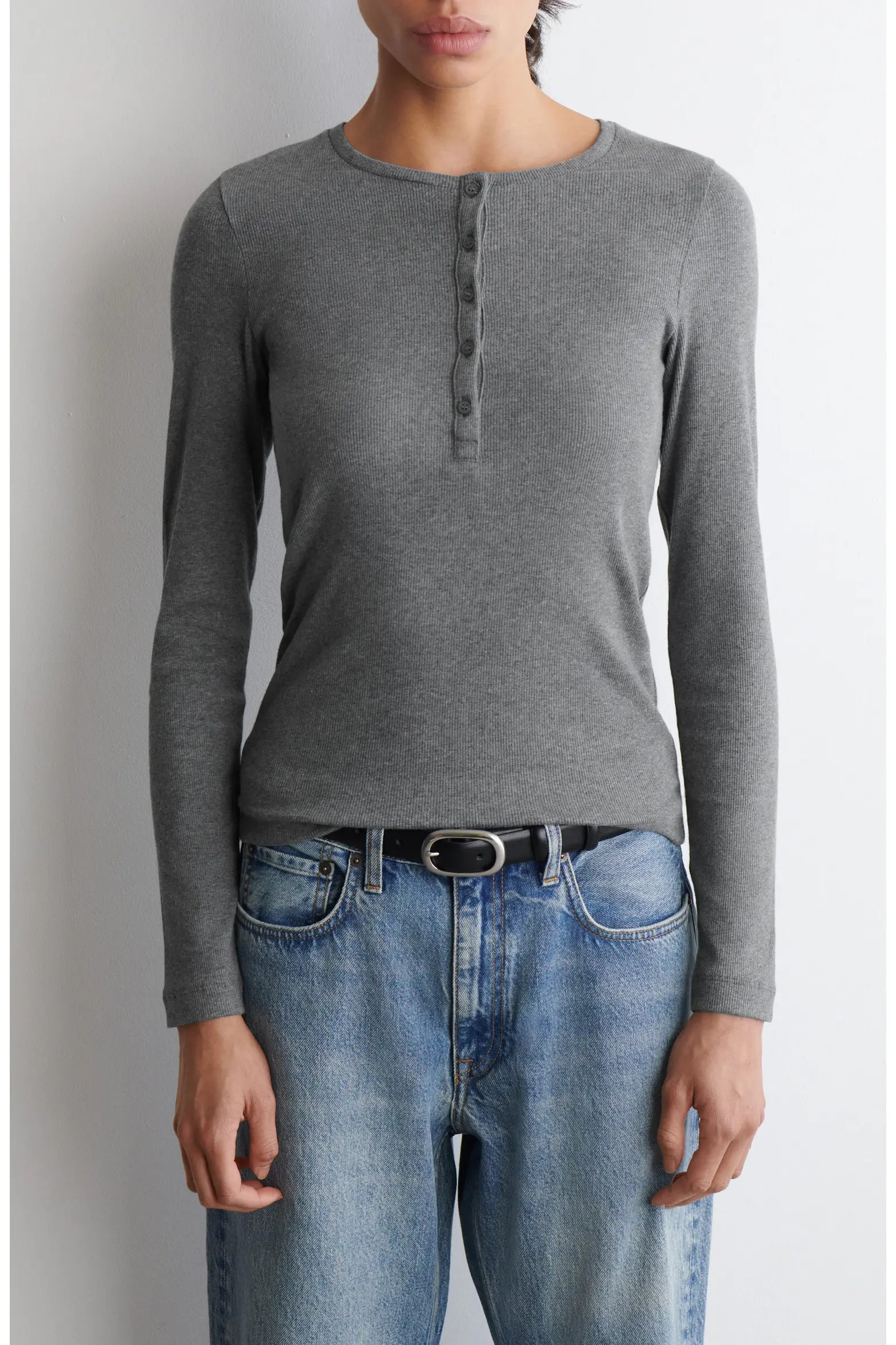 Long Sleeve Stretch Organic Cotton Rib Henley (Women) | Nordstrom | Nordstrom