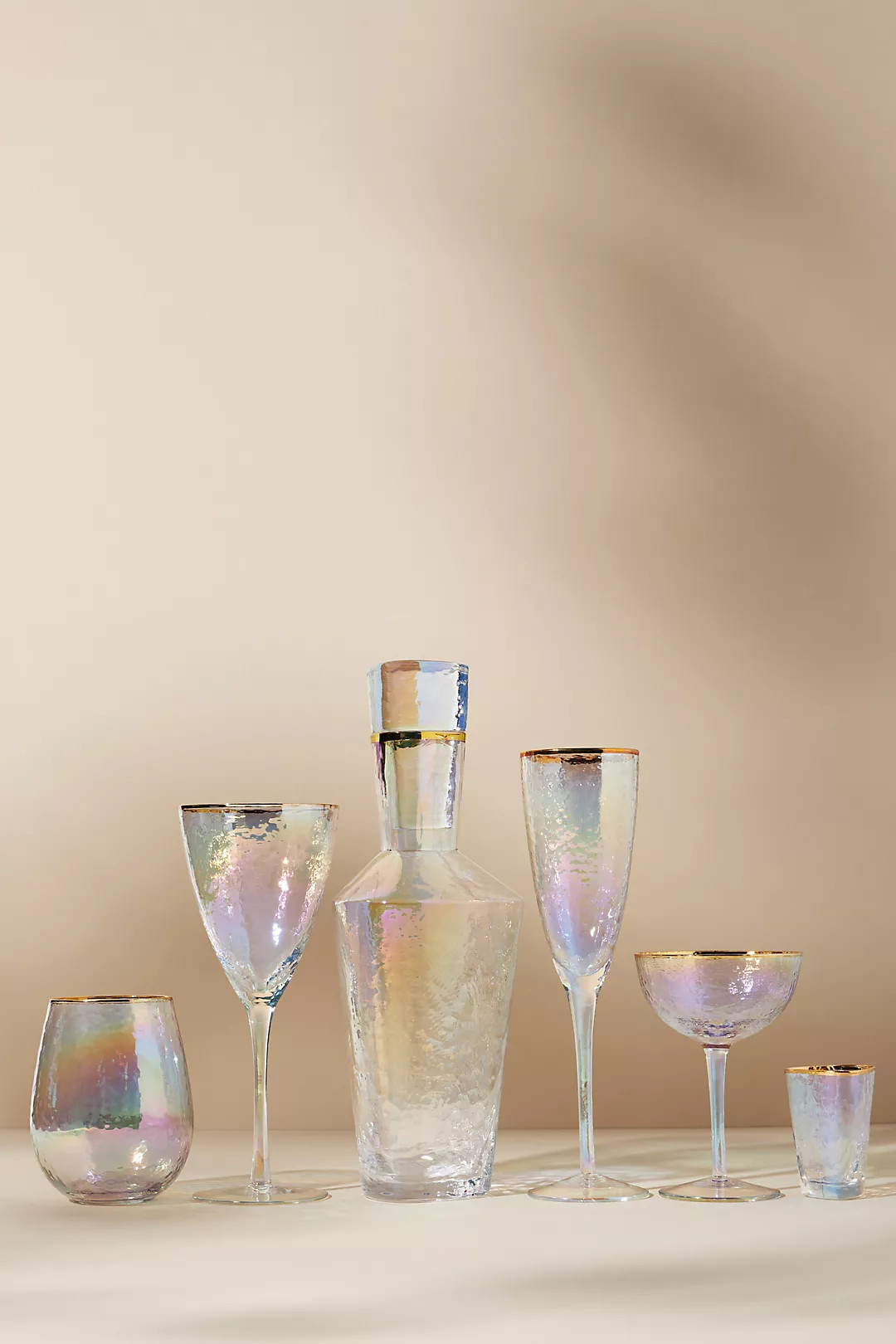 Zaza Lustered Wine Glasses, Set of 4 | Anthropologie (US)