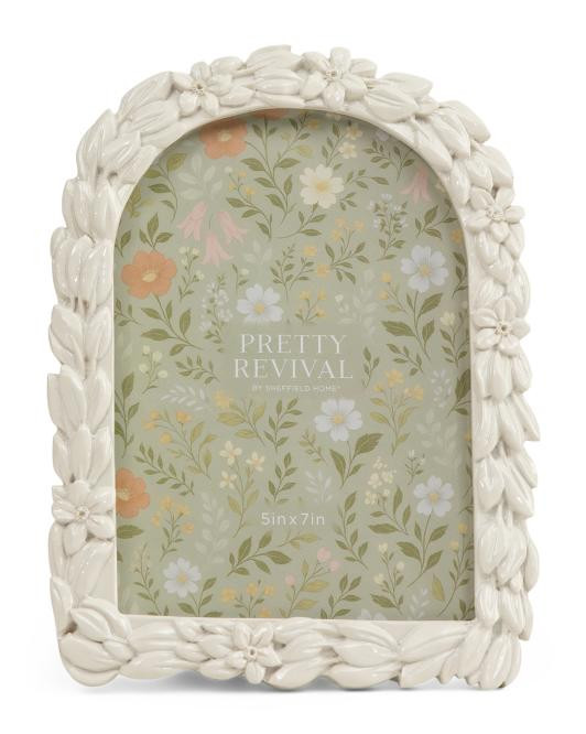 5x7 Flower And Leaves Tabletop Picture Frame | TJ Maxx