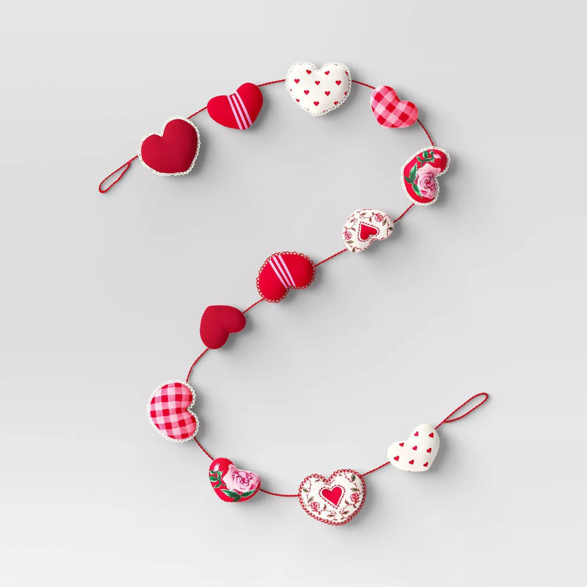 Mixed Pattern Heart Valentine's Garland - Threshold™ | Target