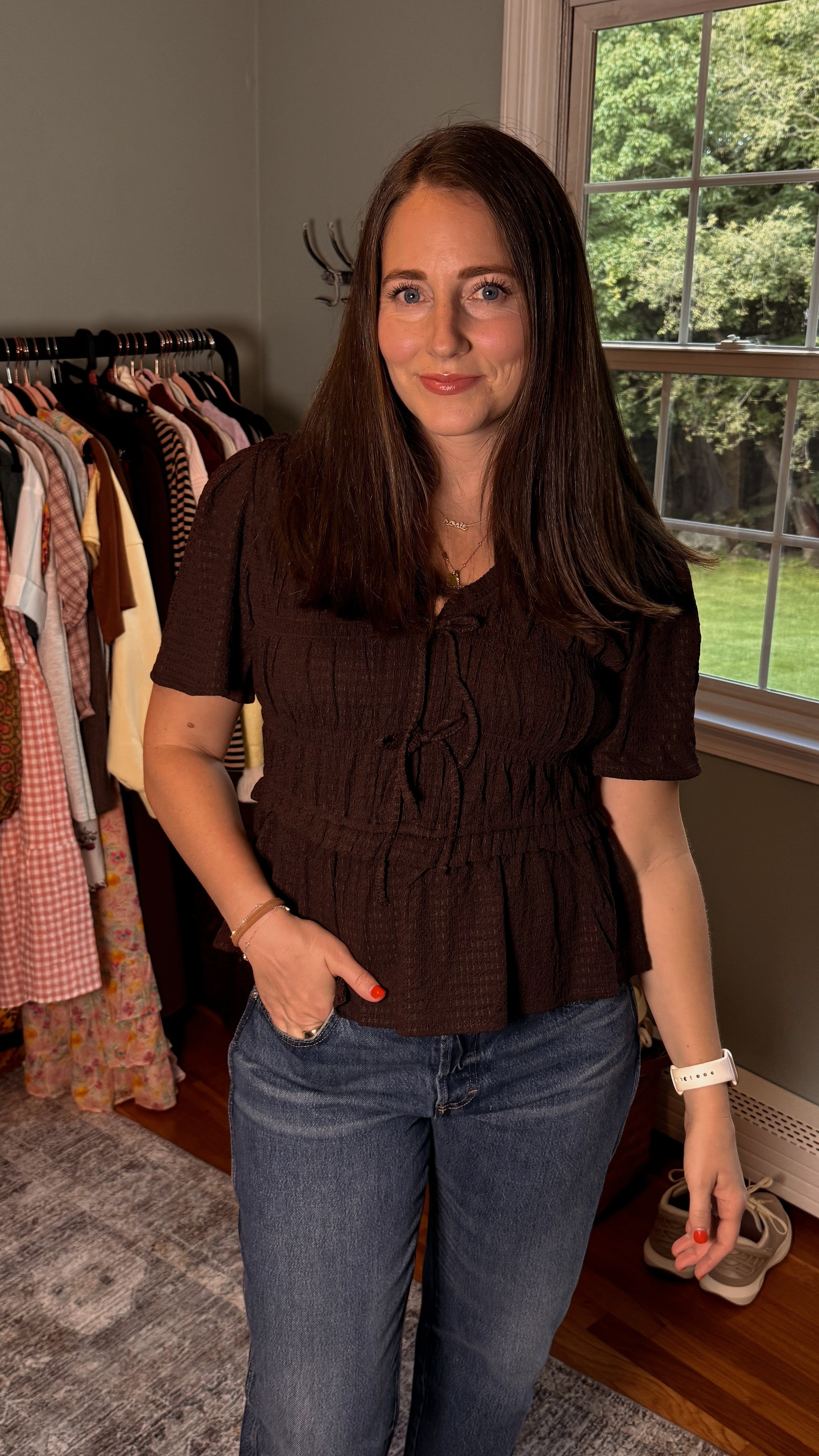 This cute little walmart top is on sale right now! I loveee the details on this one

wearing size small  

 #LTKootd #LTKSaleAlert