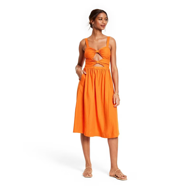Women's Double Cut Out Midi Dress - Fe Noel x Target Orange | Target