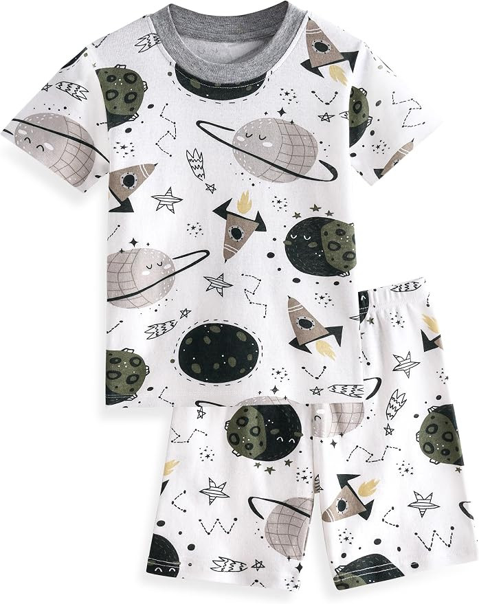 Yoofoss Toddler Pajamas Organic Cotton Baby Girl Boy Pajamas Summer Short Sleeve Kids Clothes Snu... | Amazon (US)