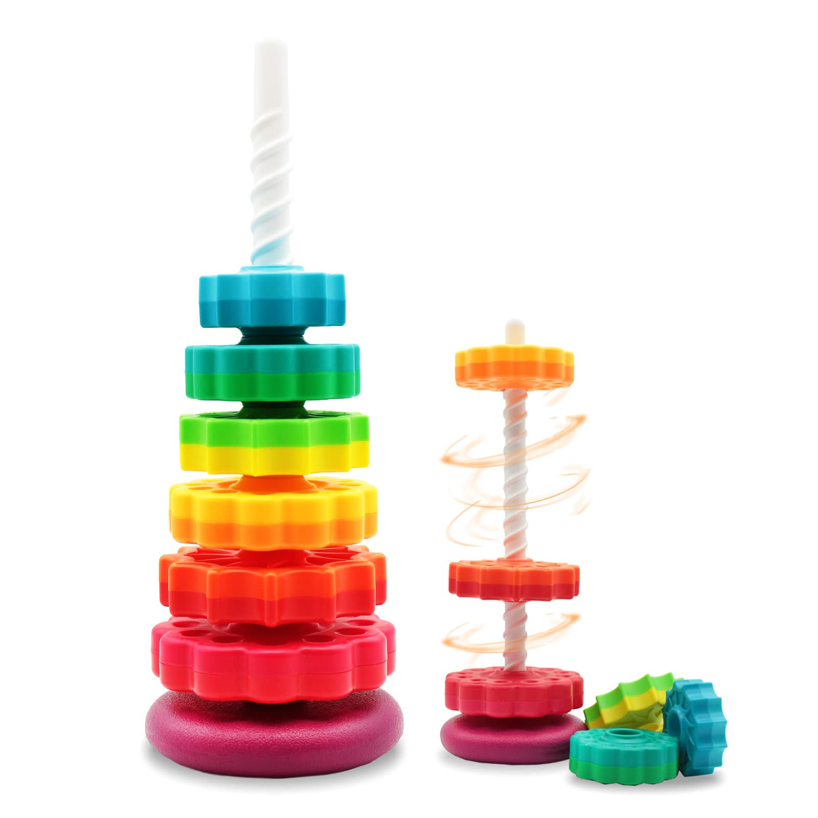 LBAIBB Spinning Stacking Toys, ABS Plastic Rainbow Design, Educational Interactive Learning's Sta... | Amazon (US)