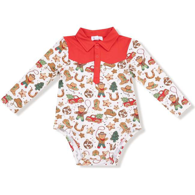 Angel Dear | Long Sleeve Cowboy Bodysuit, Christmas Cookies (Multicolor, Size 12-18M) | Maisonette | Maisonette