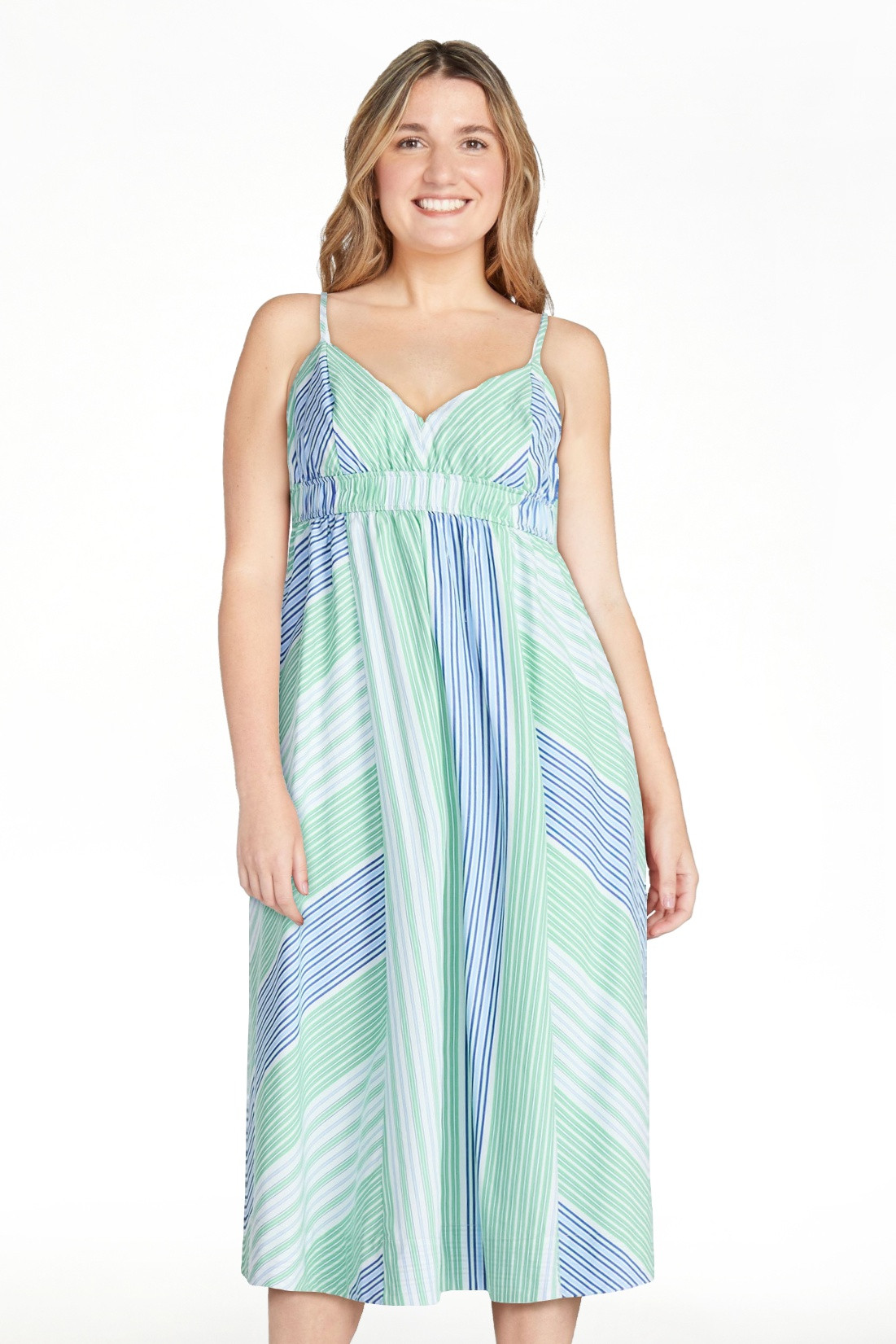 Free Assembly Women's and Women's Plus Striped Cotton Maxi Dress, with Cut Out Back, Sizes XS-4X | Walmart (US)