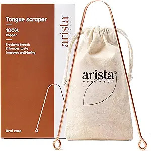 Arista Copper Tongue Scraper for Adults, 100% Copper Tongue Cleaner for Kids, Extreme Bad Breath ... | Amazon (US)