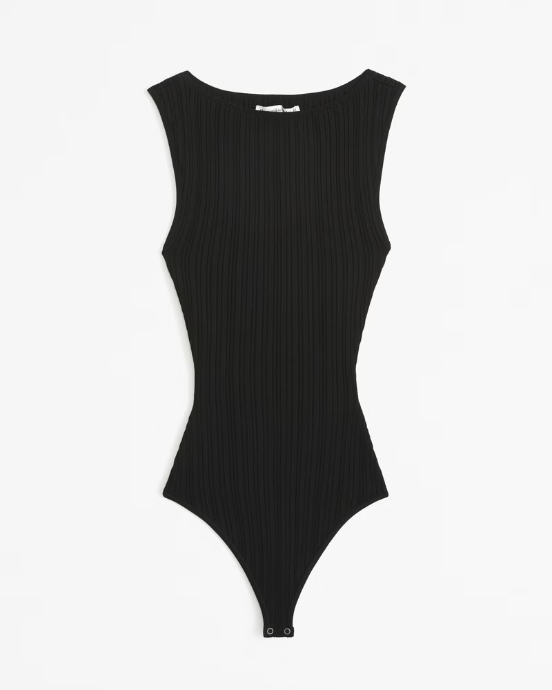 Abercrombie & Fitch Women's Glossy Slash Bodysuit in Black - Size S | Abercrombie & Fitch (US)
