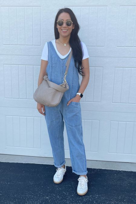 Sized up to large in tee
Size XS overalls
Sized down 1/2 in sneakers 

Everyday outfit
Summer outfit
Free People High roller jumpsuit dupe 


#LTKSaleAlert #LTKFindsUnder50 #LTKStyleTip