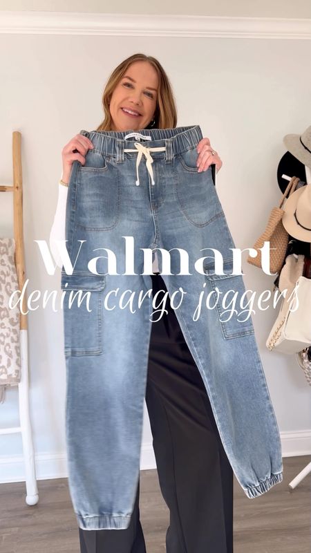 @walmart does it again with these &18 denim joggers! They are stretchy and comfortable and can be styled so many different ways. I’m in a small and I’d recommend sizing down. #walmartpartner #walmartfashion

Walmart outfit, Walmart style, spring outfit idea, casual outfit idea, affordable fashion, over 40 fashion, cute and comfy outfit, spring sweater, spring shoes, spring jacket, how to style cargo joggers, what to wear, casual spring outfit, elevated casual stylee

#LTKVideo #LTKSeasonal #LTKstyletip