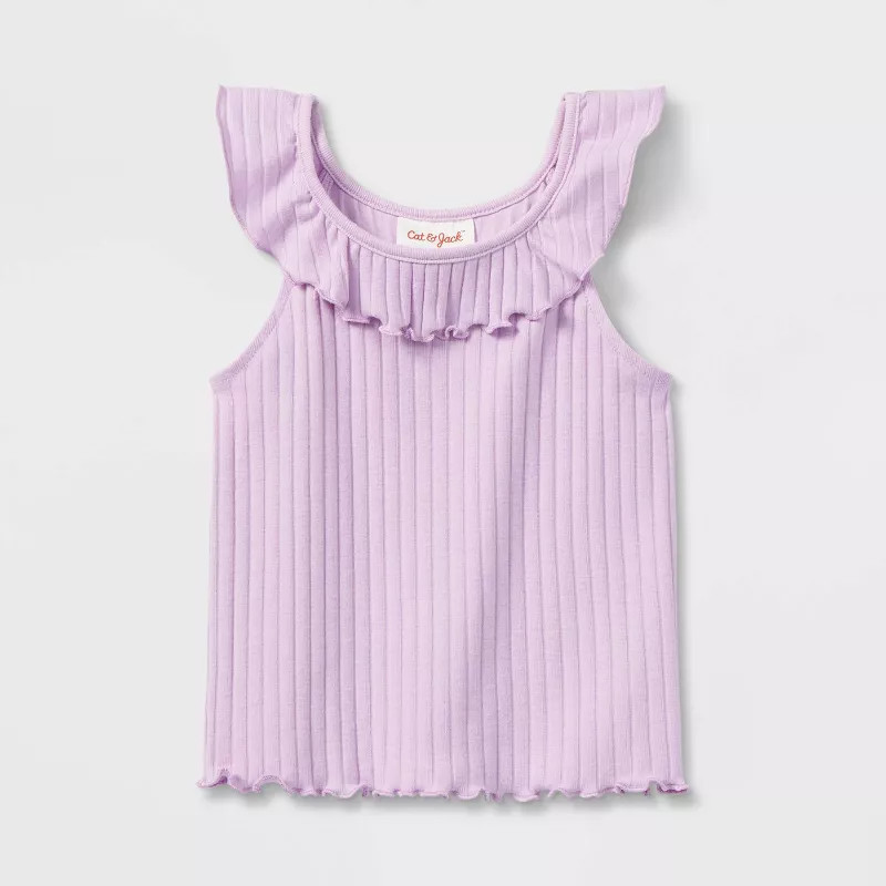Toddler Girls' Solid Ruffle Rib Tank Top - Cat & Jack™ | Target