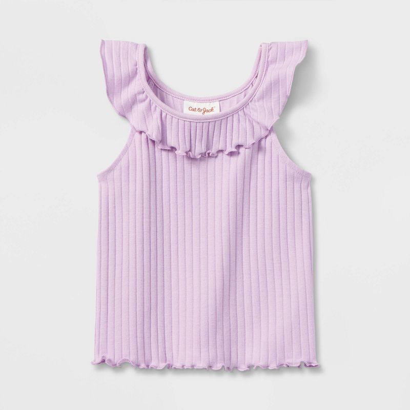 Toddler Girls' Solid Ruffle Rib Tank Top - Cat & Jack™ | Target