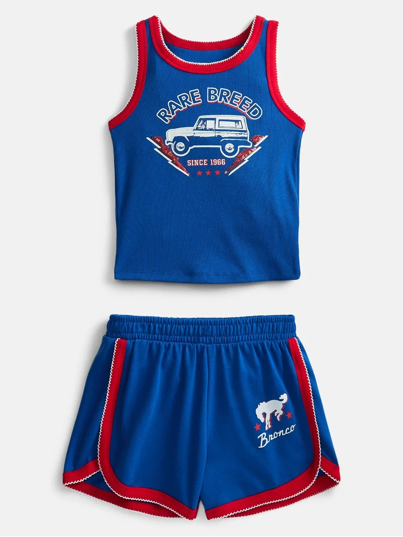 Ford Bronco Girls Graphic Tank Top and Matching Shorts Set, 2-Piece, Sizes 4-16 | Walmart (US)