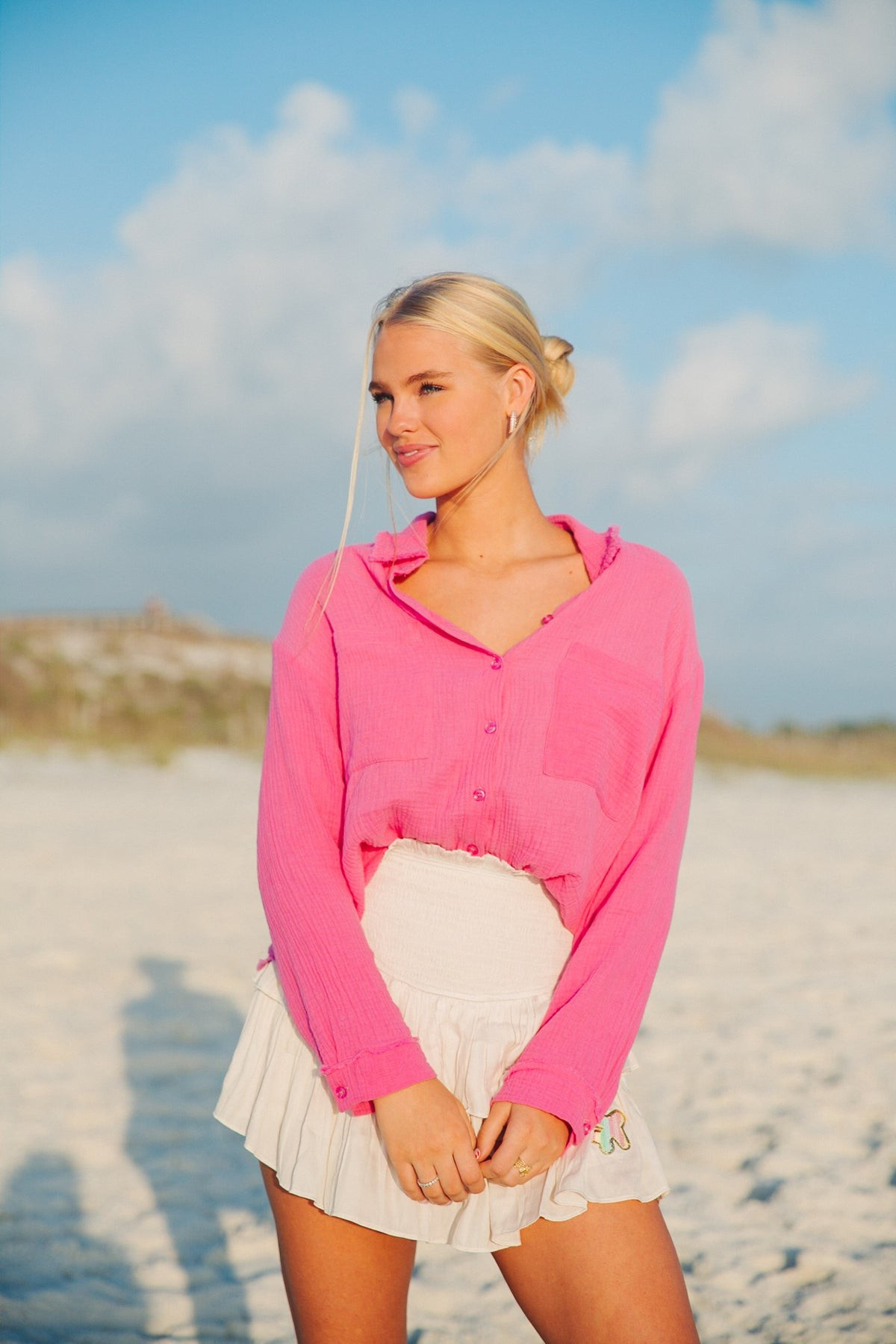 THAT BEACH BUTTON DOWN PINK | Judith March