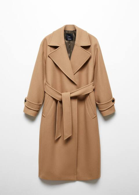 Manteau fait main avec ceinture -  Femme | Mango France | MANGO (FR)