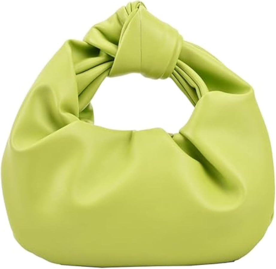 Women's Wrinkled Leather Cloud Shape Knotted Handbag Fashion Y2K Dumpling Underarm Hobo Clutch Pu... | Amazon (US)