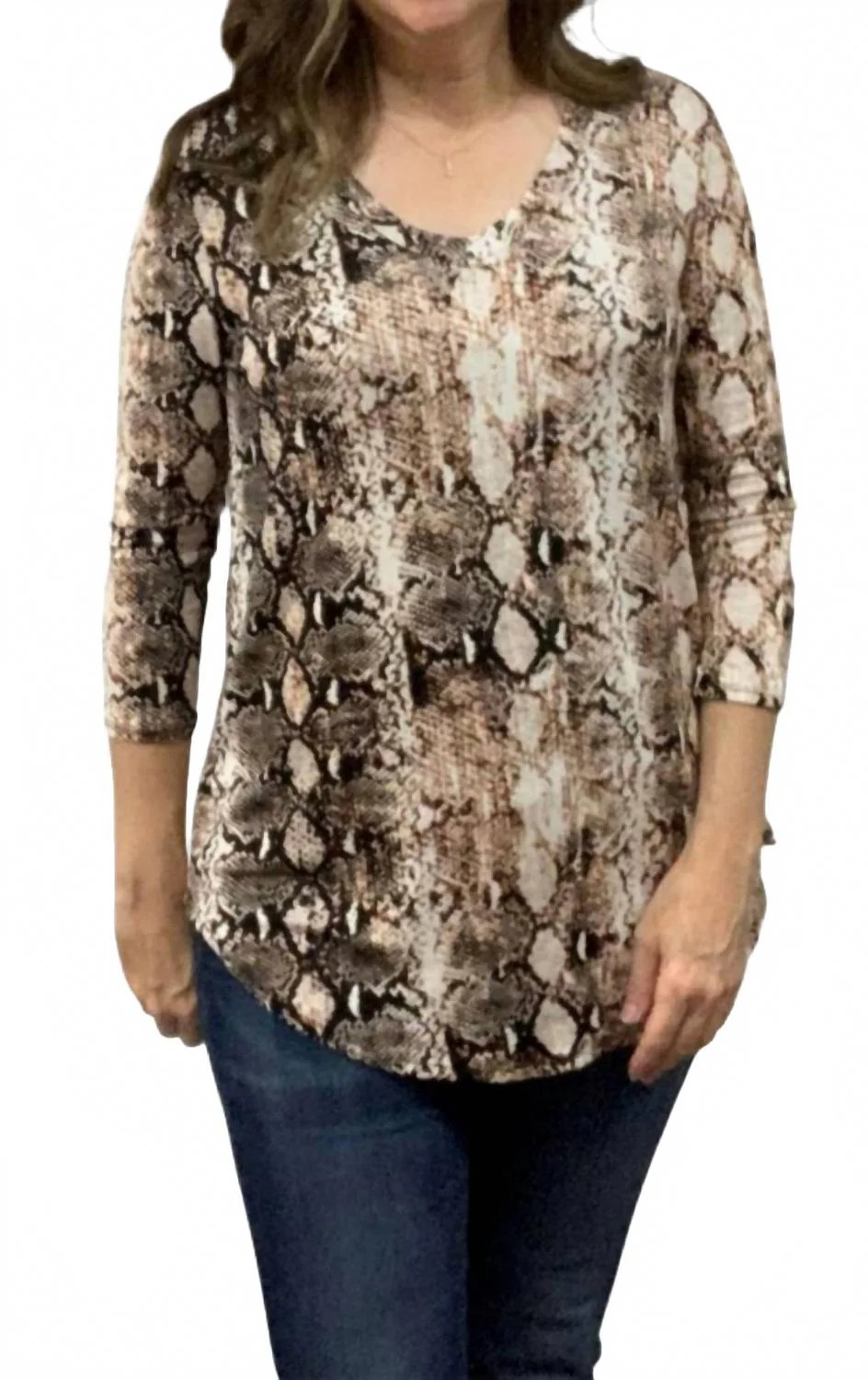 Animal Print Top In Snakeskin | Shop Simon