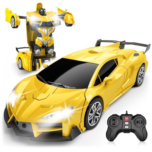 Qumcou Transform Remote Control Car, RC Cars for Boys Age 3-5 6-8, One-Button Transform Toy Cars, 2.4GHz, 360° Spin, 1:16 Scale, Flashing Headlight,3-8 Year Old Grandkids Christmas Birthday Gifts | Amazon (US)