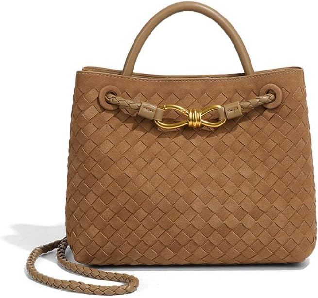 Woven Tote Bag for Women Leather Shoulder Handbag Designer Top Handle Purses | Amazon (US)