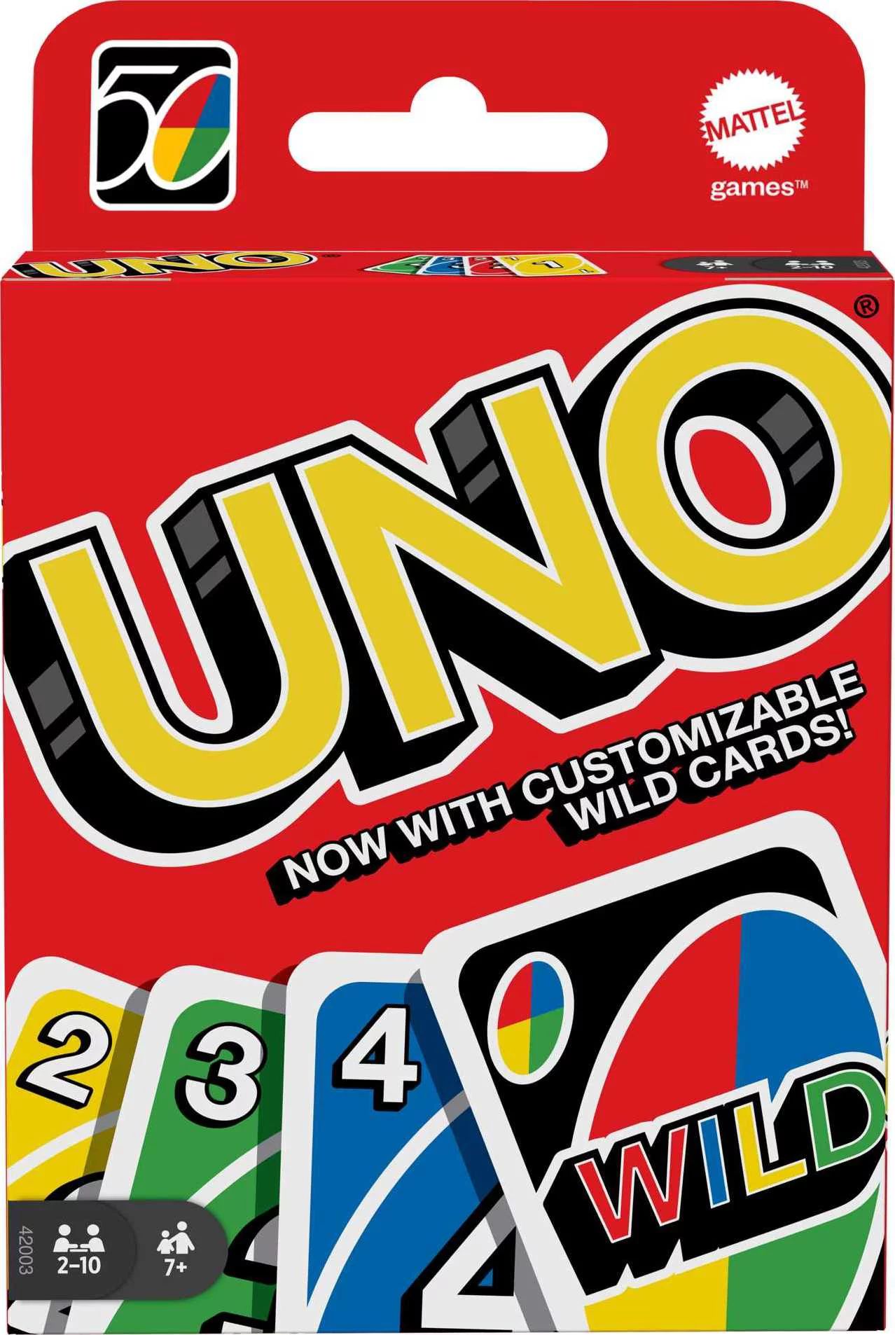 UNO Color & Number Matching Card Game, Customizable Family Fun, 2-10 Players Ages 7+ | Walmart (US)