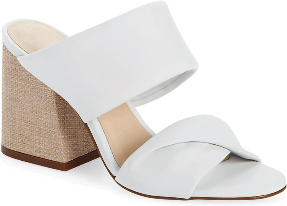 PiePieBuy Womens Heeled Sandals Two Straps Open Toe High Block Chunky Backless Slip-on Mules Shoe... | Amazon (US)