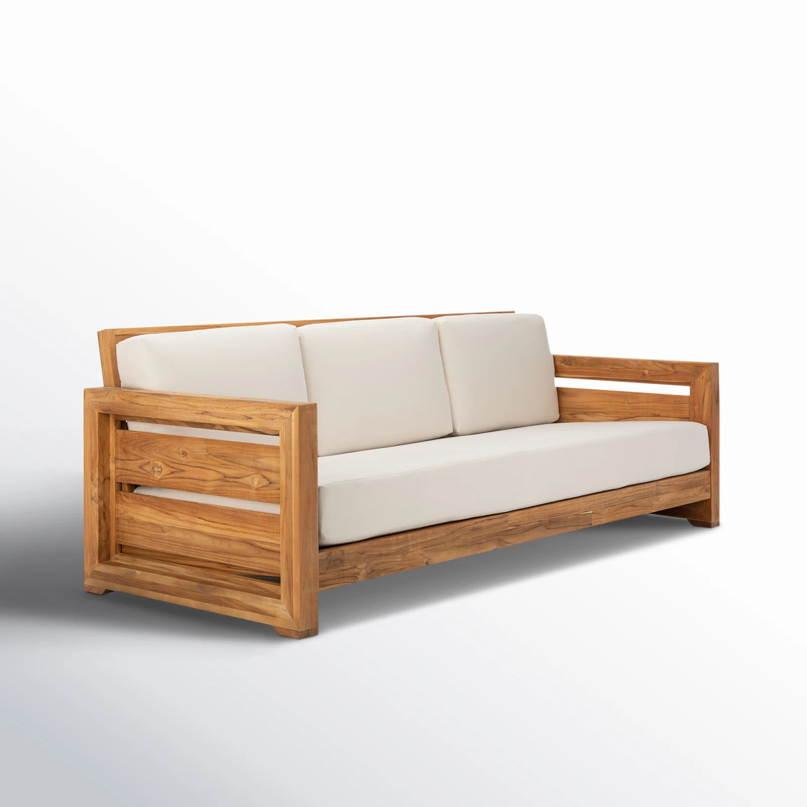 Baela 83.5" Wide Teak Patio Sofa with Cushions | Joss & Main