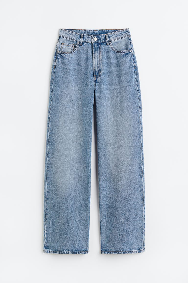 Wide High Jeans - High waist - Long - Light denim blue - Ladies | H&M US | H&M (US + CA)