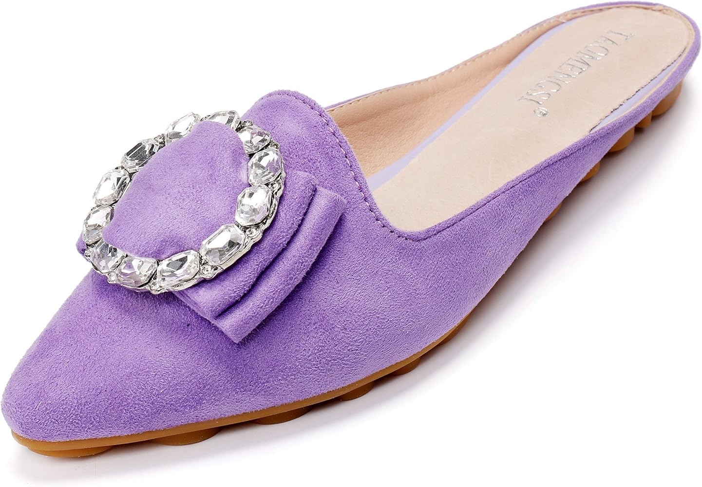 Cattle Shop Women's Pointed Toe Bohemian Rhinestone Mules Slip-on Shoes Flats Loafers Wallking Sl... | Amazon (US)