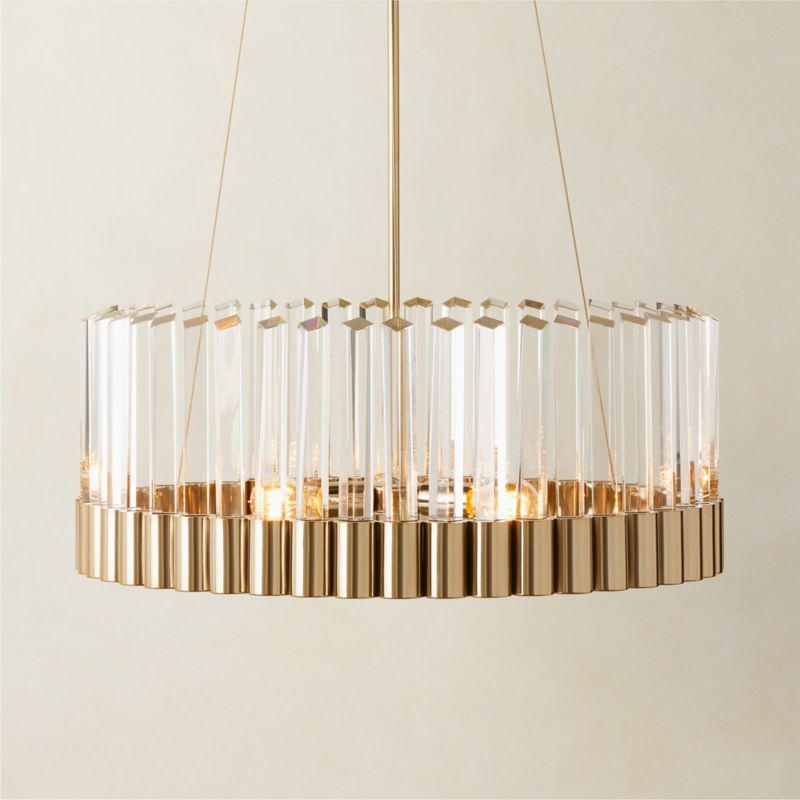 Risette Modern Polished Brass and Crystal Chandelier + Reviews | CB2 | CB2