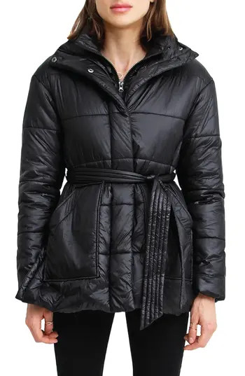 Belle & Bloom Moonrise Belted Puffer Jacket in Black at Nordstrom Rack, Size Small | Nordstrom Rack