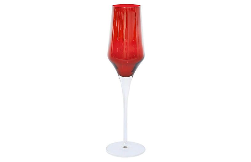 Contessa Champagne Glass, Red | One Kings Lane