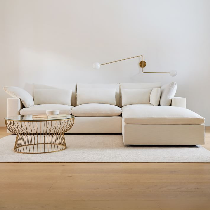 Harmony Modular 3-Piece Ottoman Sectional (118–128") | West Elm (US)