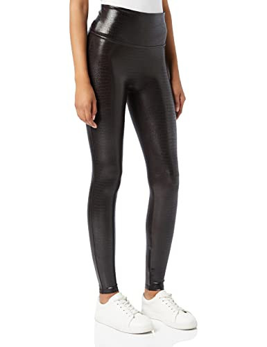 SPANX Women's Faux Leather Croc Leggings, Brown/Black, XS | Amazon (US)