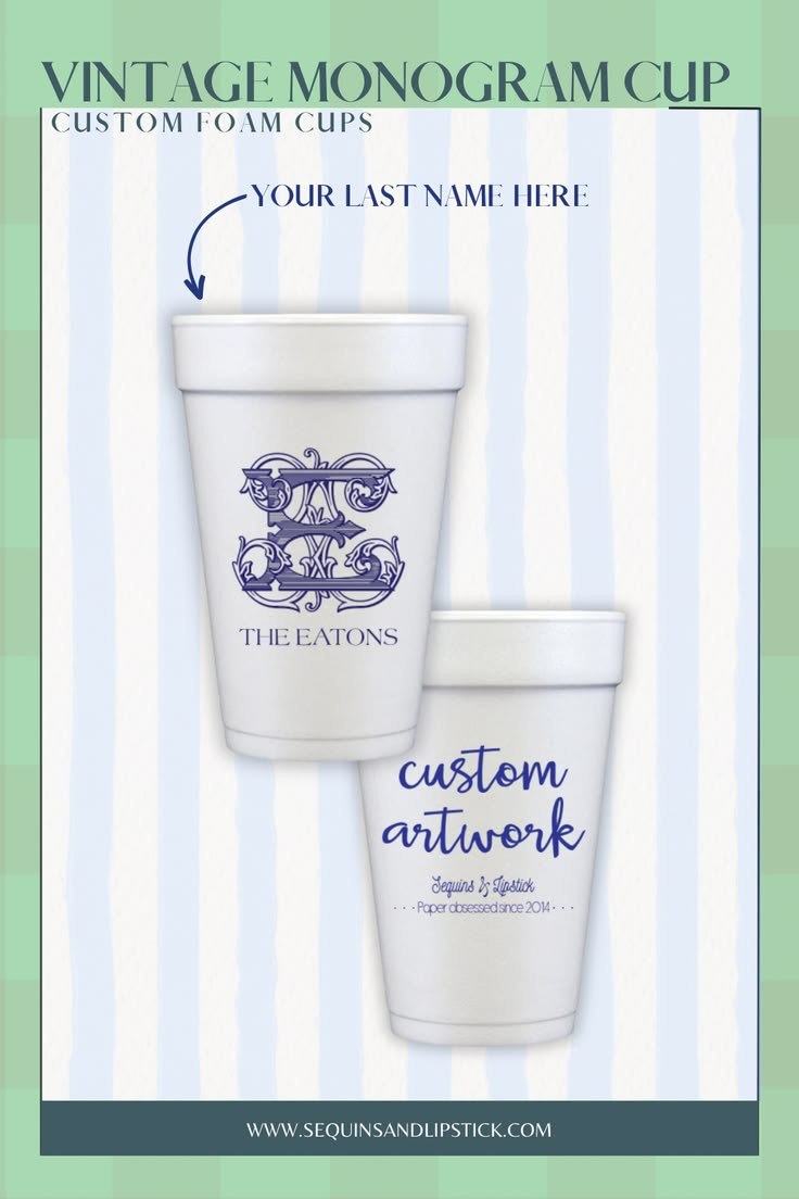 Sip in style with our custom vintage monogram cups! Perfect for adding a personal touch to your desk, gifting to loved ones, or elevating your stationery collection. Handcrafted, elegant, and uniquely yours – make every sip memorable. 

 #LTKSeasonal #LTKWedding