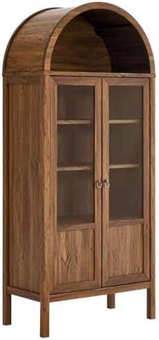 Modway EEI-6638-WAL Tessa Tall Arched Storage Display Cabinet, Walnut | Amazon (US)