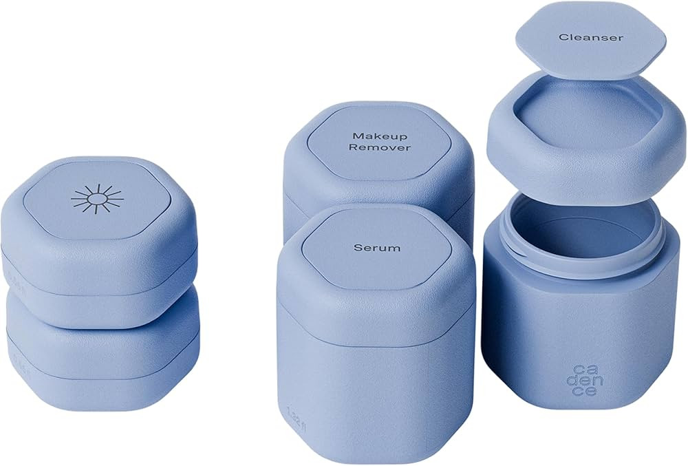 Cadence Travel Containers - Core Skincare Set - Magnetic Containers with Lids,2 Small (0.56oz) & ... | Amazon (US)