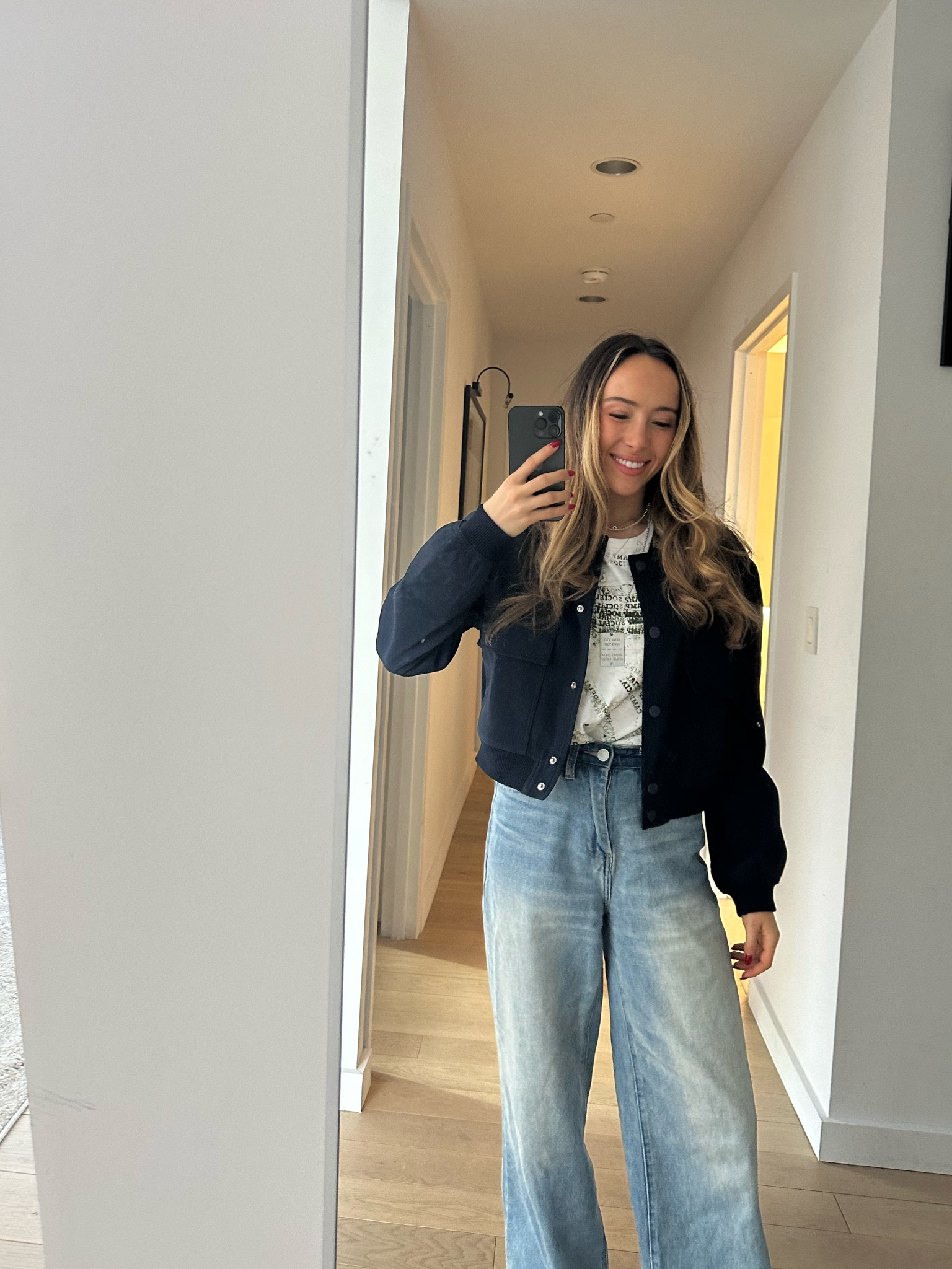 Casual Sunday look. Wide jeans are so in baby and this Amazon bomber is amaaaazing!!! Under $45!!

#LTKfindsunder100 #LTKstyletip #LTKfindsunder50